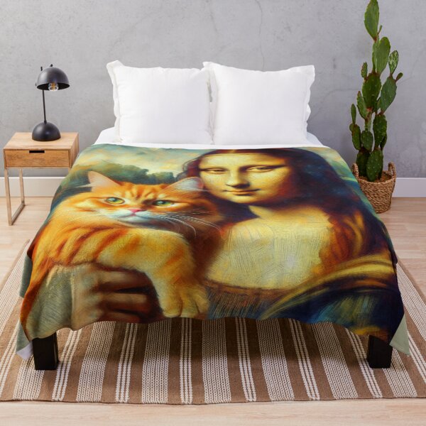 Item preview, Mona Lisa and Ginger Cat Da Vinci painting parody designed and sold by ArtUnova.