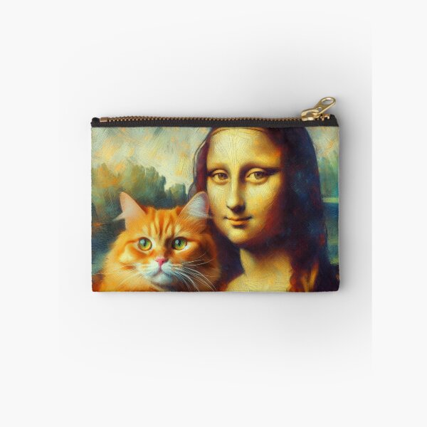 Item preview, Mona Lisa and Ginger Cat Da Vinci painting parody designed and sold by ArtUnova.