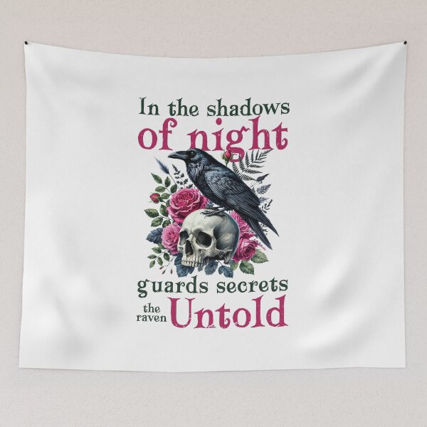 Item preview, In the Shadows of Night – Raven, Skull & Roses Gothic Art | Dark Aesthetic Apparel & Decor designed and sold by NightSpell.