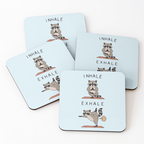 Item preview, Funny Yoga Raccoon Inhale Exhale Meditation Humor designed and sold by BrownHorse90s.