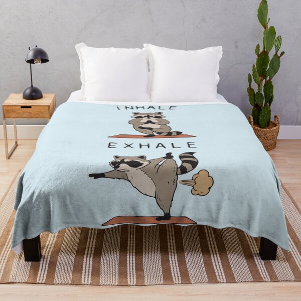 Item preview, Funny Yoga Raccoon Inhale Exhale Meditation Humor designed and sold by BrownHorse90s.