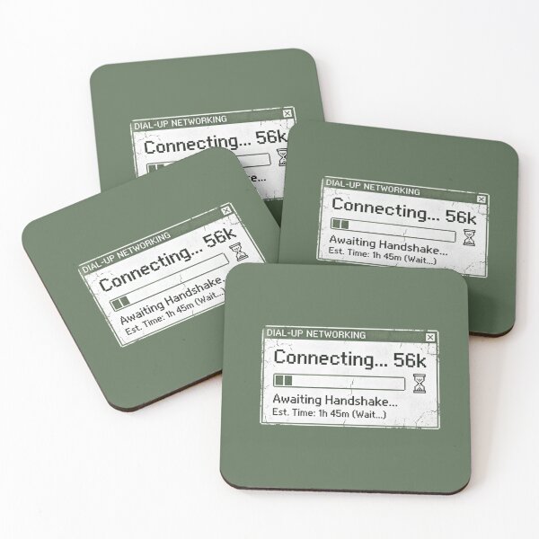 Item preview, Dial-Up Networking Connecting 56k Awaiting Handshake Est. Time 1h 45m Wait Retro Internet Nostalgia designed and sold by Covent Vaughn.