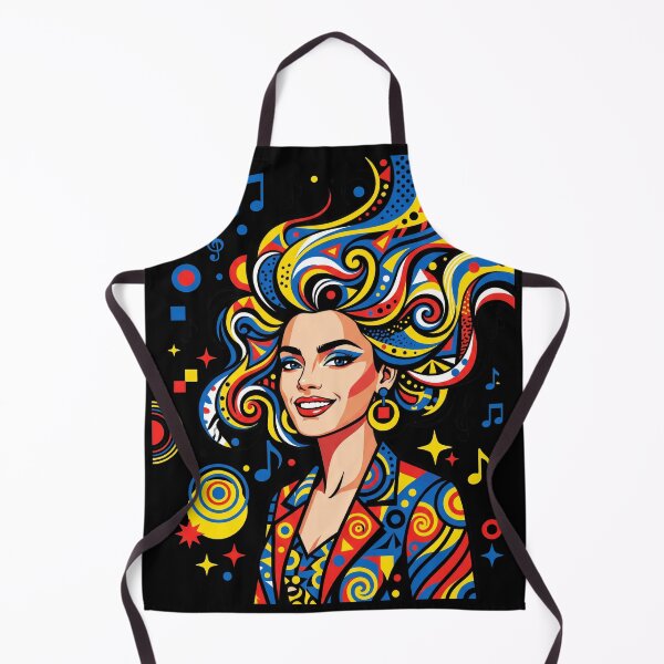 Item preview, Retro Pop Art Woman with Musical Hair - Colorful Abstract Music Lover Graphics designed and sold by seven things shop.