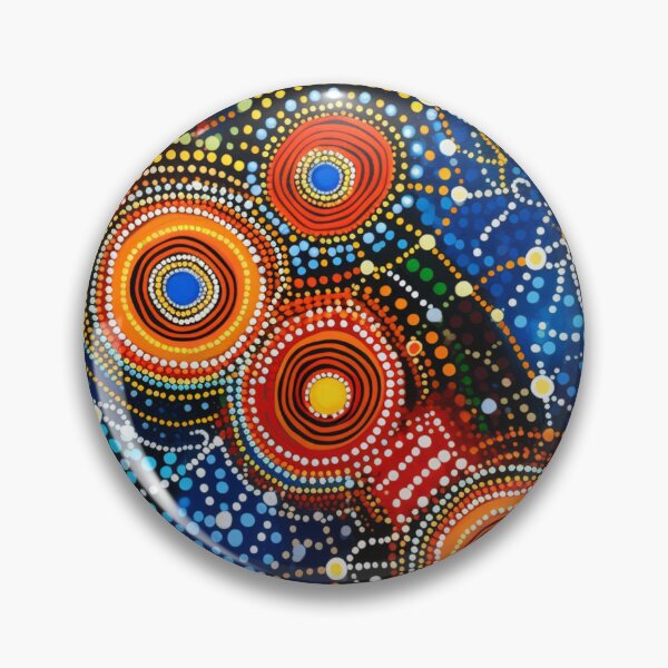 Item preview, Aboriginal Inspired Dot Art - Lava Circles On The Water designed and sold by GrinGalore.