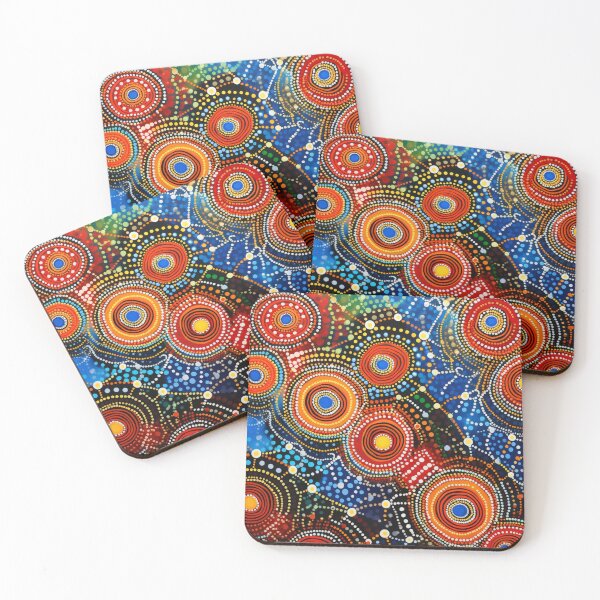 Item preview, Aboriginal Inspired Dot Art - Lava Circles On The Water designed and sold by GrinGalore.