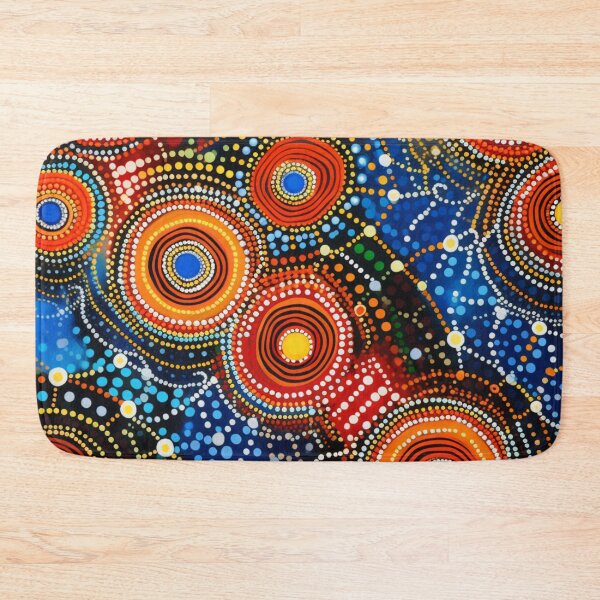 Item preview, Aboriginal Inspired Dot Art - Lava Circles On The Water designed and sold by GrinGalore.