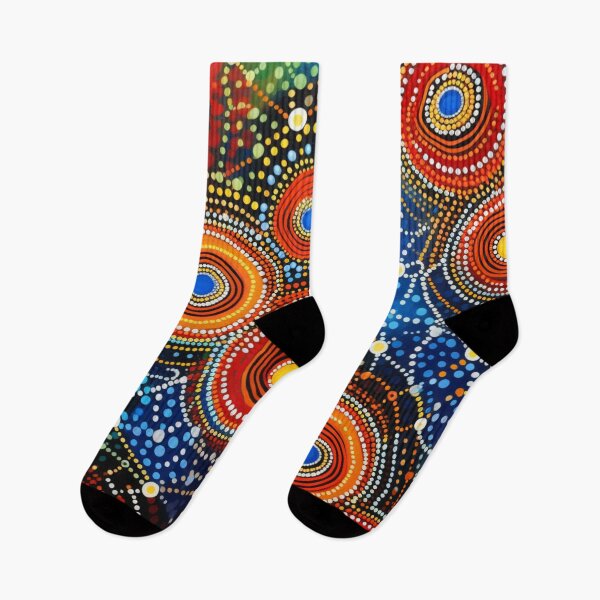 Item preview, Aboriginal Inspired Dot Art - Lava Circles On The Water designed and sold by GrinGalore.