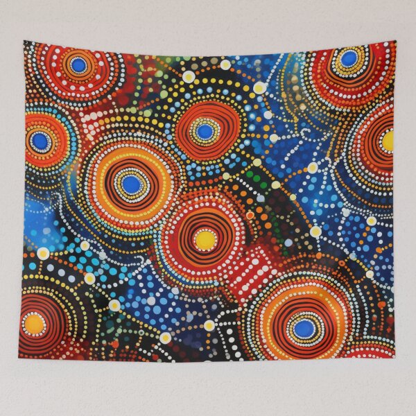 Item preview, Aboriginal Inspired Dot Art - Lava Circles On The Water designed and sold by GrinGalore.