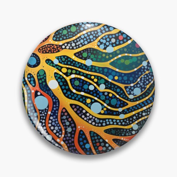 Item preview, Aboriginal Inspired Dot Art - Sunny Veins on the Water designed and sold by GrinGalore.