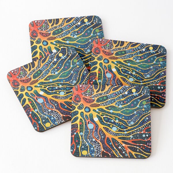 Item preview, Aboriginal Inspired Dot Art - Sunny Veins on the Water designed and sold by GrinGalore.