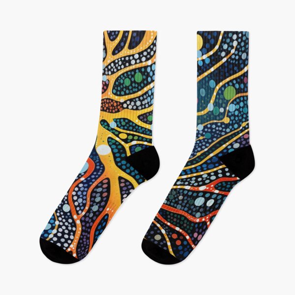 Item preview, Aboriginal Inspired Dot Art - Sunny Veins on the Water designed and sold by GrinGalore.