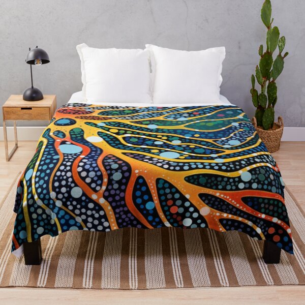 Item preview, Aboriginal Inspired Dot Art - Sunny Veins on the Water designed and sold by GrinGalore.