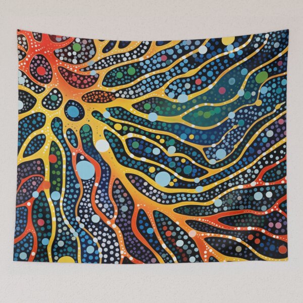 Item preview, Aboriginal Inspired Dot Art - Sunny Veins on the Water designed and sold by GrinGalore.