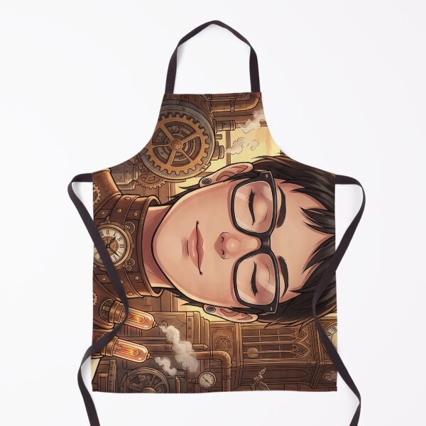 Item preview, Dreamy Steampunk Engineer Against a Neo-London Backdrop designed and sold by Vyxorea.