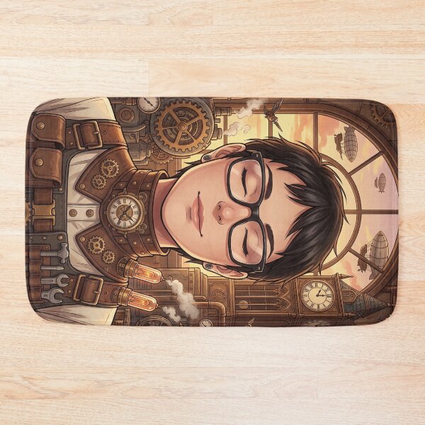 Item preview, Dreamy Steampunk Engineer Against a Neo-London Backdrop designed and sold by Vyxorea.