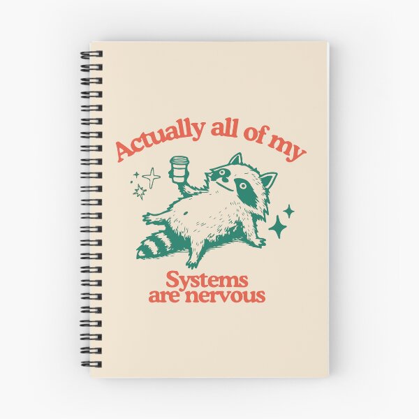 Item preview, Actually All Of My Systems Are Nervous Retro Funny Stressed Raccoon Caffeine Anxiety designed and sold by BrownHorse90s.