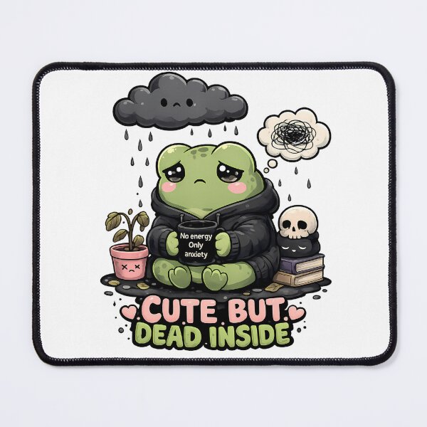 Item preview, Cute But Dead Inside Anxiety Frog Art designed and sold by ZetaDream.