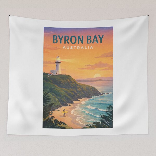 Item preview, Byron Bay Australia Cape Byron Lighthouse Coastal Surf Sunset designed and sold by Aryabek.