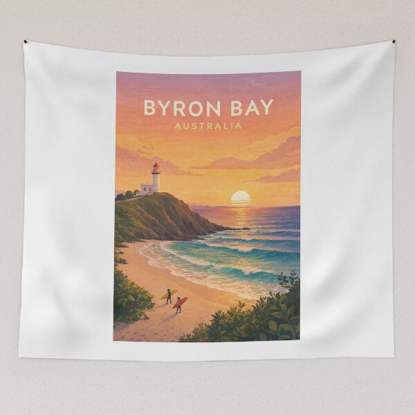 Item preview, Byron Bay Australia Cape Byron Lighthouse Wategos Beach Sunrise designed and sold by Aryabek.