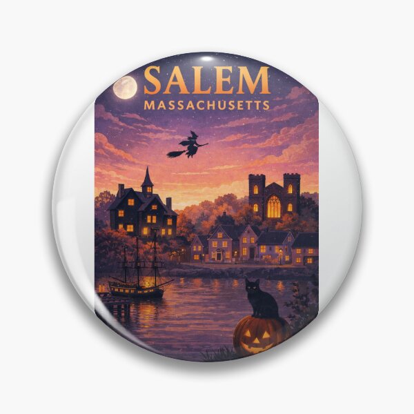 Item preview, Salem Massachusetts Halloween Witch Trials Historic Harbor Moonlight designed and sold by Aryabek.