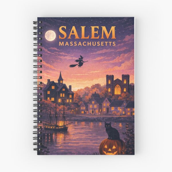 Item preview, Salem Massachusetts Halloween Witch Trials Historic Harbor Moonlight designed and sold by Aryabek.