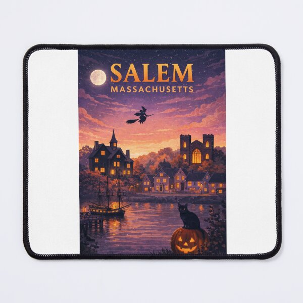 Item preview, Salem Massachusetts Halloween Witch Trials Historic Harbor Moonlight designed and sold by Aryabek.