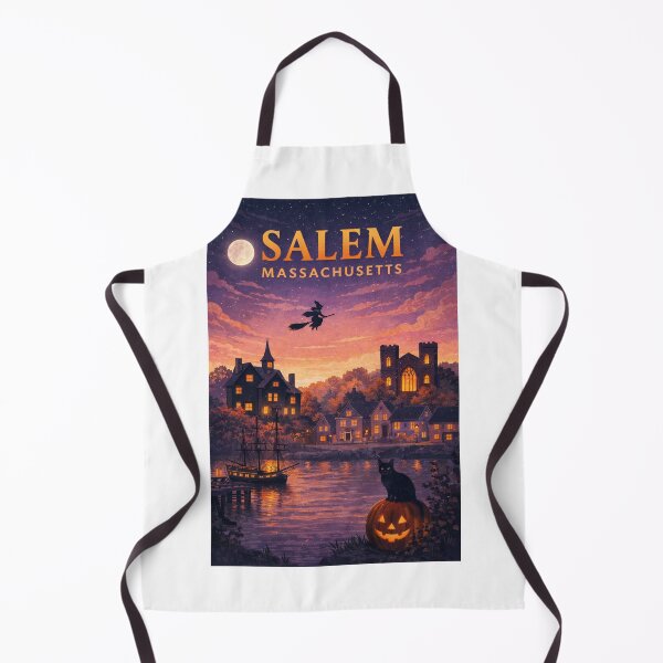 Item preview, Salem Massachusetts Halloween Witch Trials Historic Harbor Moonlight designed and sold by Aryabek.