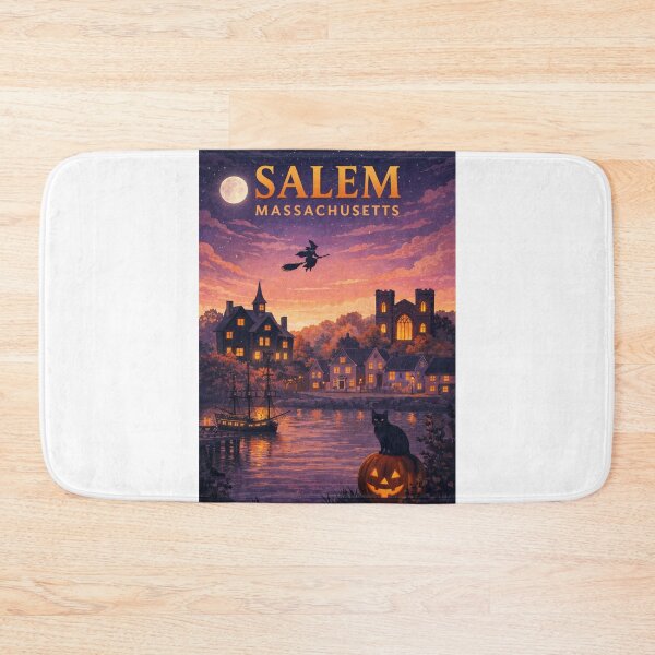 Item preview, Salem Massachusetts Halloween Witch Trials Historic Harbor Moonlight designed and sold by Aryabek.