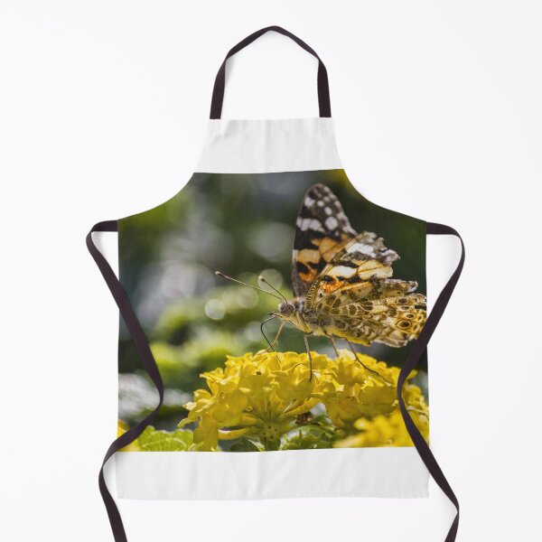 Item preview, Painted Lady Butterfly Feeding on Yellow Lantana Flower in Sunlit Garden Close-Up designed and sold by Nmallia.