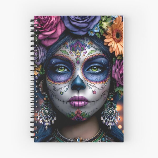 Item preview, Vibrant Sugar Skull Portrait with Floral Accents designed and sold by Artessie.
