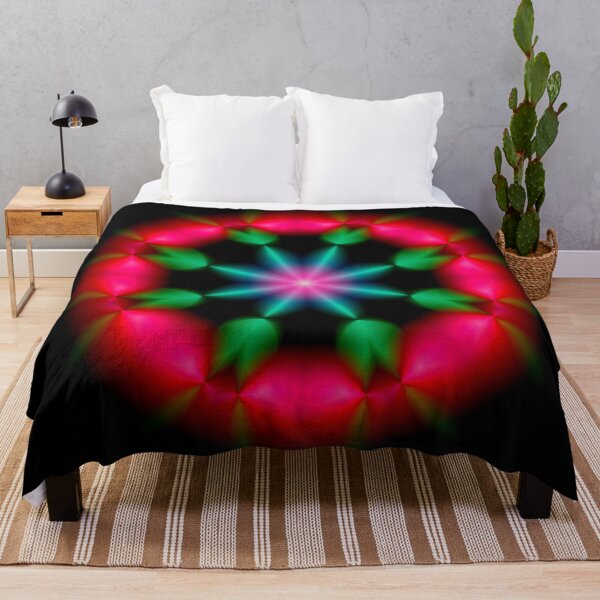 Item preview, Neon Floral Mandala Desk Mat designed and sold by IntelliMindDesigns.