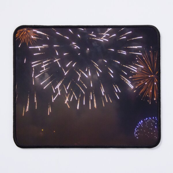 Item preview, Colorful Fireworks Celebration Lighting Up Night Sky Over City With Bursts of Light and Smoke designed and sold by Nmallia.