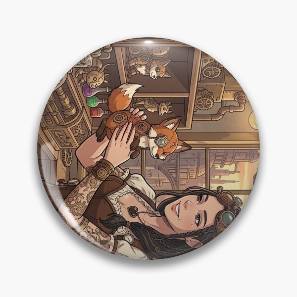 Item preview, Steampunk Inventor and Her Mechanical Fox designed and sold by Vyxorea.