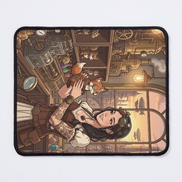 Item preview, Steampunk Inventor and Her Mechanical Fox designed and sold by Vyxorea.