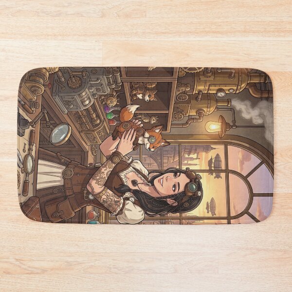 Item preview, Steampunk Inventor and Her Mechanical Fox designed and sold by Vyxorea.