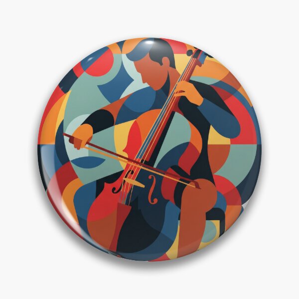 Item preview, Abstract Cello Player Art - Geometric Cellist Musician Illustration - Colorful Classical Music Wall Art designed and sold by seven things shop.