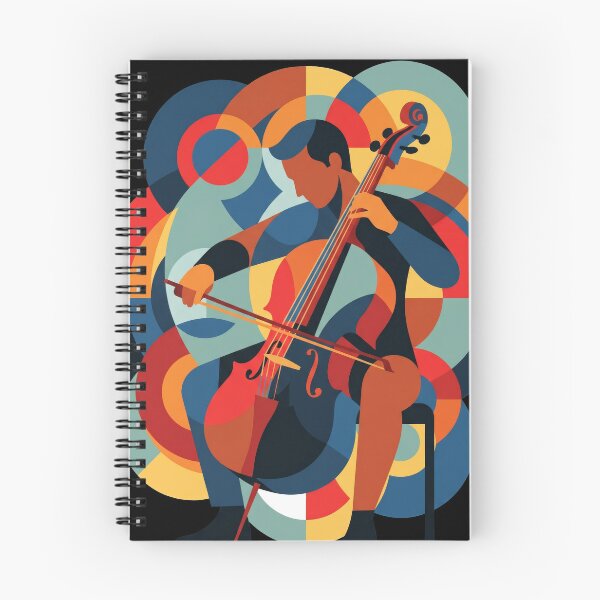 Item preview, Abstract Cello Player Art - Geometric Cellist Musician Illustration - Colorful Classical Music Wall Art designed and sold by seven things shop.