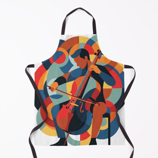 Item preview, Abstract Cello Player Art - Geometric Cellist Musician Illustration - Colorful Classical Music Wall Art designed and sold by seven things shop.
