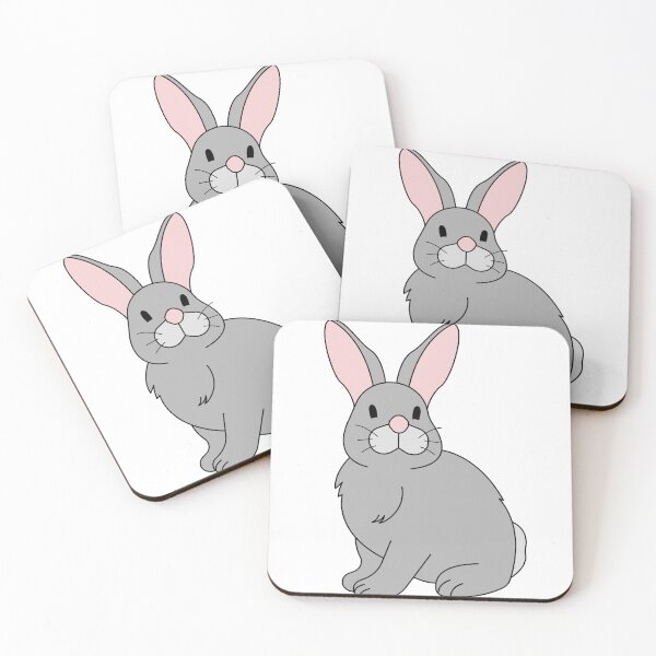 Item preview, Cute Grey Bunny Rabbit Cartoon Mascot Illustration designed and sold by Ciuszkoland.