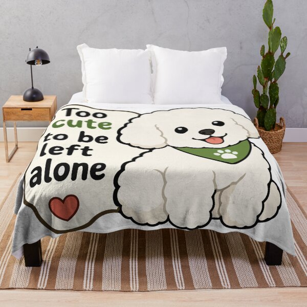 Item preview, Bichon Frise 'Too Cute to Be Left Alone' Quote Sticker – Cute Fluffy Dog Lover Sticker designed and sold by Olivra.