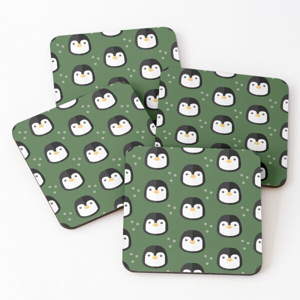 Item preview, Penguin heads on green designed and sold by reneesillus.