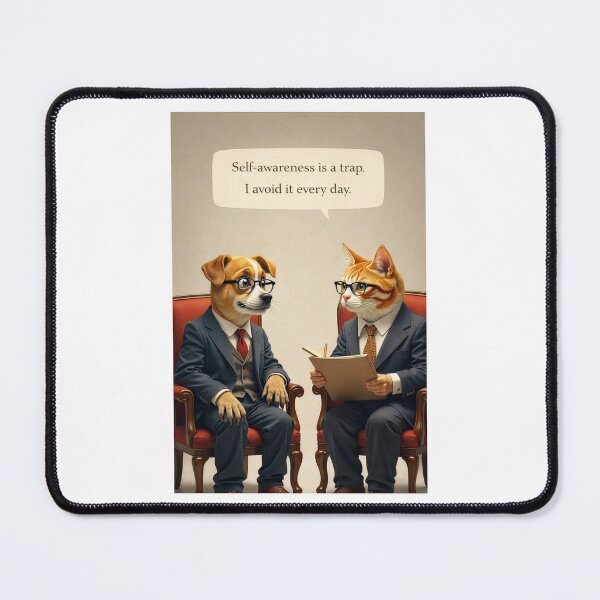 Item preview, Funny Cat Psych – Self-Aware Dog Therapy Humour Design designed and sold by FunscapeHQ.