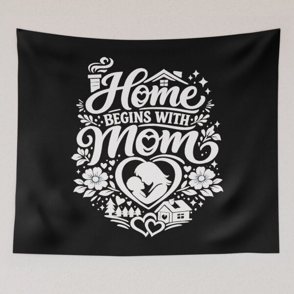 Item preview, Home Begins With Mom – Heartwarming Motherhood Quote | Mother’s Day Gift Design designed and sold by Teetreasure2.