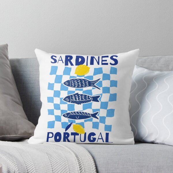 Item preview, Mediterranean summer sardines sunny retro designed and sold by InkRiot Studios.