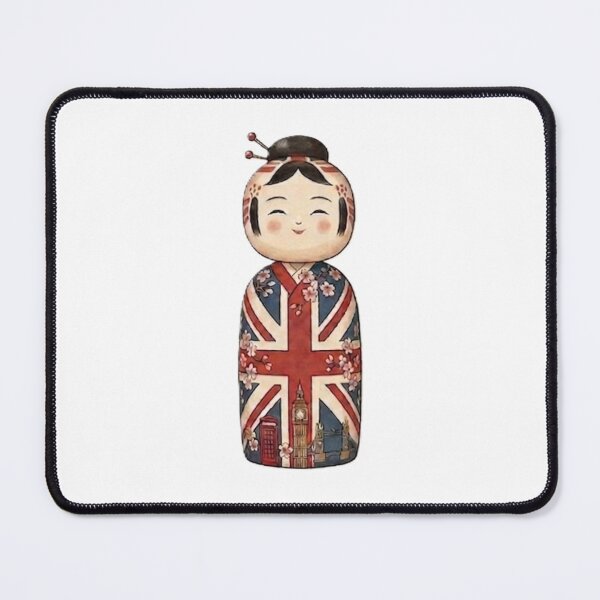 Item preview, Cute Union Jack Kokeshi Doll - British Heritage Edition designed and sold by Kokeshidreams.