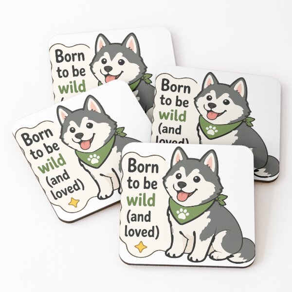 Item preview, 'Born to Be Wild and Loved' Husky Quote Sticker – Cute Husky Dog Lover Sticker designed and sold by Olivra.
