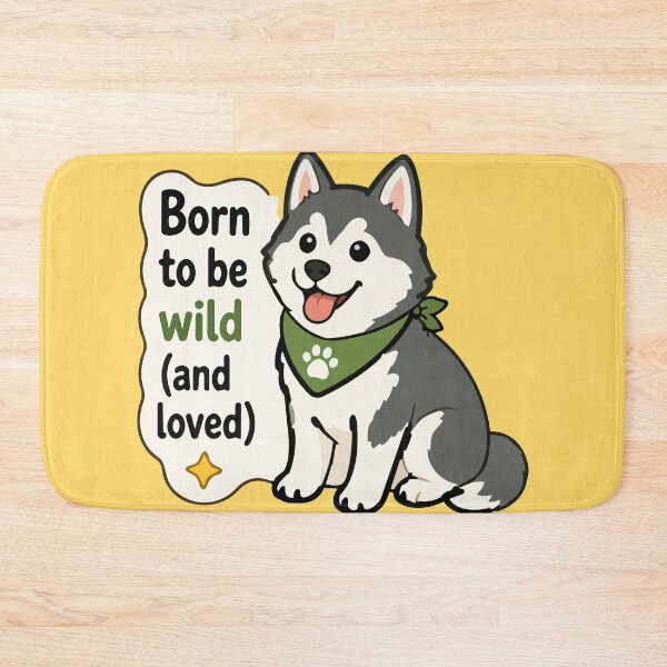 Item preview, 'Born to Be Wild and Loved' Husky Quote Sticker – Cute Husky Dog Lover Sticker designed and sold by Olivra.