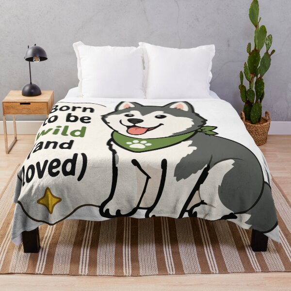 Item preview, 'Born to Be Wild and Loved' Husky Quote Sticker – Cute Husky Dog Lover Sticker designed and sold by Olivra.