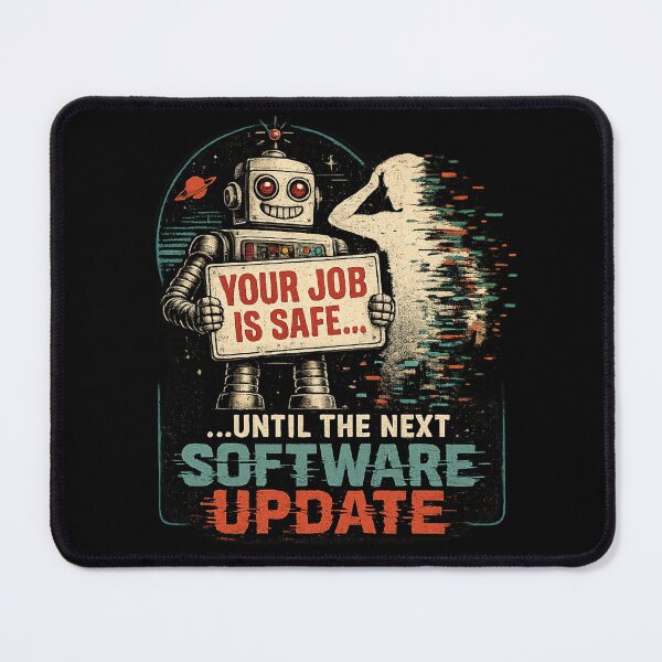 Item preview, Retro Robot Job Humor | Your Job Is Safe Until The Next Software Update | Funny AI Glitch Vintage Sci-Fi | Funny Dark Humor Retro Robot designed and sold by Rude Bot.