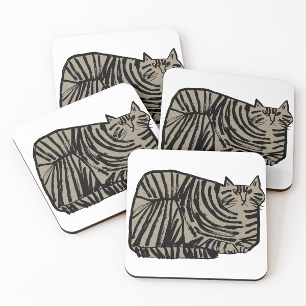 Item preview, Striped Cat – Minimal Graphic Cat Illustration designed and sold by Lunar Fern.